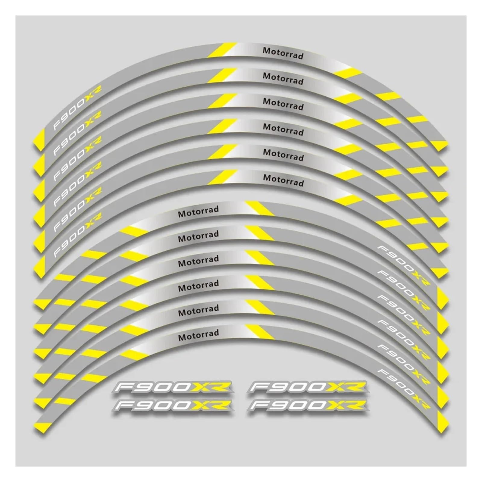 HBJzxlOK Für F900XR F900 XR F 900 XR F900xr Motorrad Räder Aufkleber Reflektierende Streifen Felge Reifen Dekorative Decals Set(2L B Yellow) von HBJzxlOK