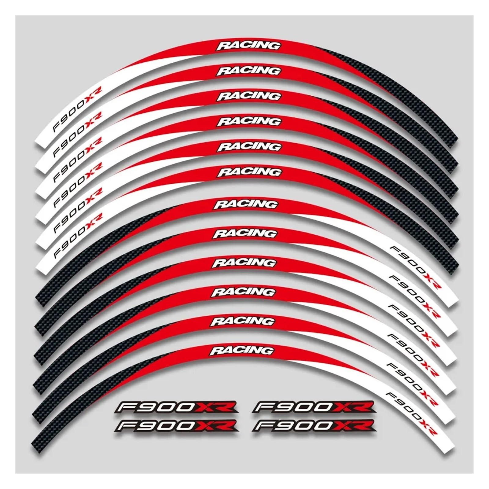 HBJzxlOK Für F900XR F900 XR F 900 XR F900xr Motorrad Räder Aufkleber Reflektierende Streifen Felge Reifen Dekorative Decals Set(3L A Red) von HBJzxlOK