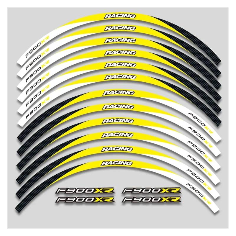 HBJzxlOK Für F900XR F900 XR F 900 XR F900xr Motorrad Räder Aufkleber Reflektierende Streifen Felge Reifen Dekorative Decals Set(3L A Yellow) von HBJzxlOK