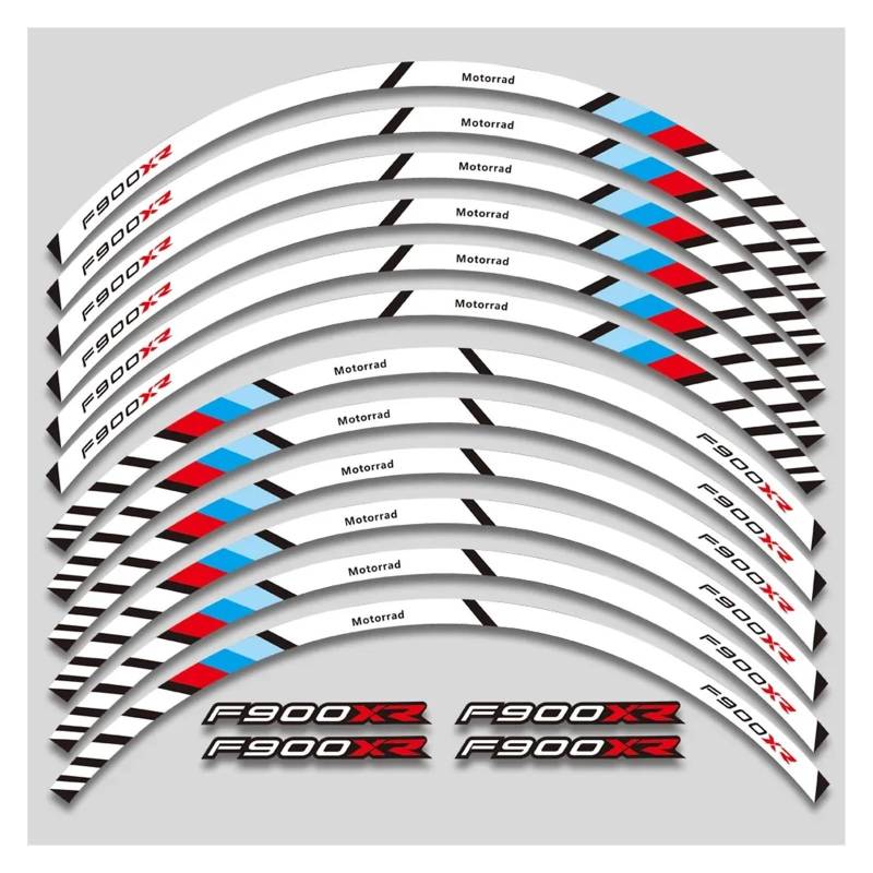 HBJzxlOK Für F900XR F900 XR F 900 XR F900xr Motorrad Räder Aufkleber Reflektierende Streifen Felge Reifen Dekorative Decals Set(4L A White) von HBJzxlOK