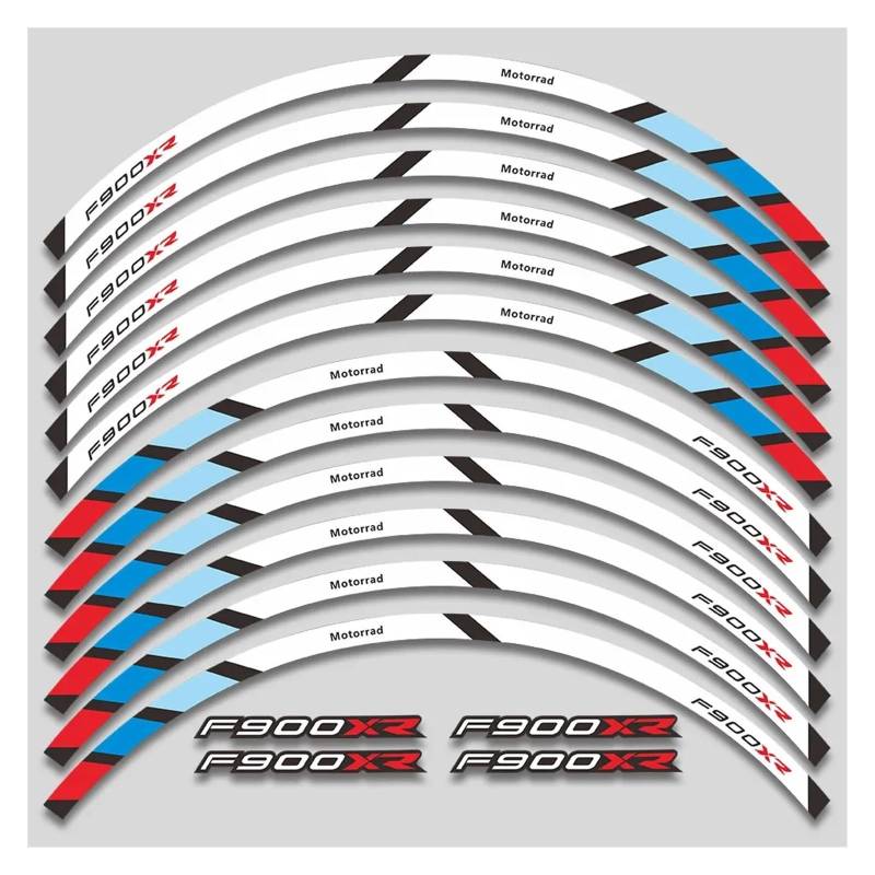 HBJzxlOK Für F900XR Für F900xr Motorrad Räder Aufkleber Reflektierende Streifen Dekorative Felge Reifen Decals Aufkleber(2L A White) von HBJzxlOK