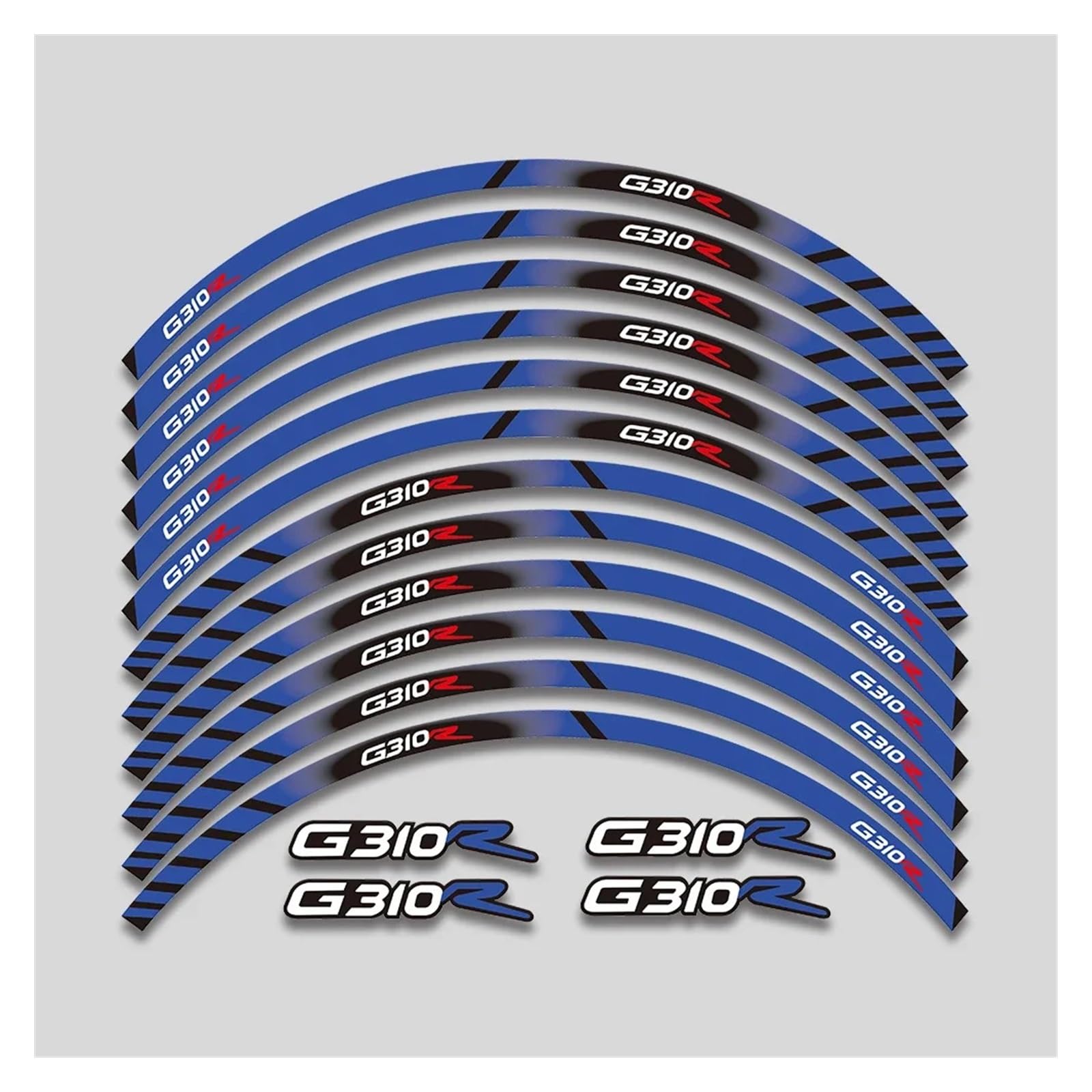 HBJzxlOK Für G310R G 310R G310 R Motorrad Räder Aufkleber Wasserdicht Dekorative Aufkleber Felge Reflektierende Streifen Band Set(Blue 1) von HBJzxlOK