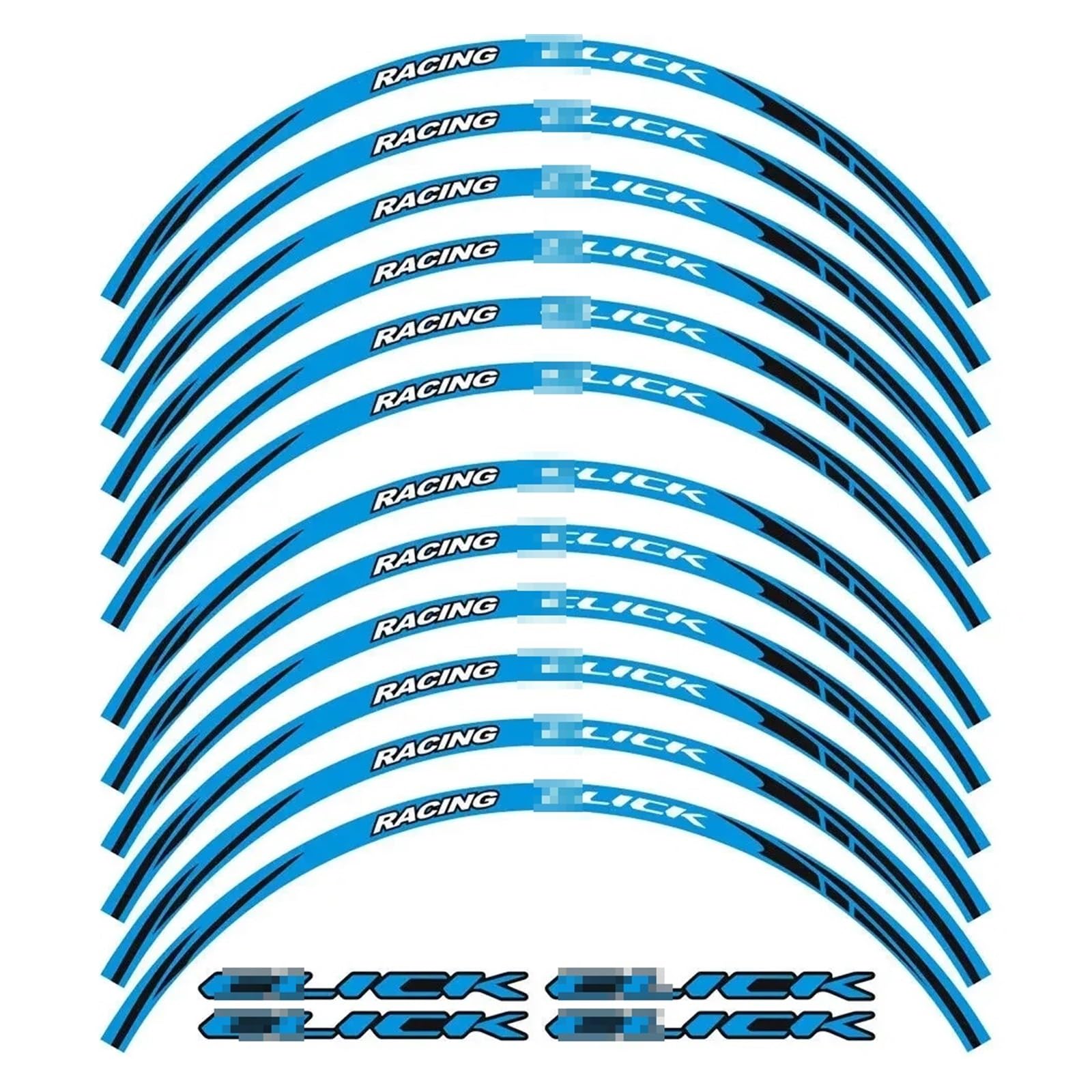 HBJzxlOK Für H&ONDA Für C&Lick 125i 150i 160i 14 Zoll Motorradaufkleber Radnabenaufkleber Felgenreflektierende Aufkleber Streifenband-Set(Blue-B) von HBJzxlOK