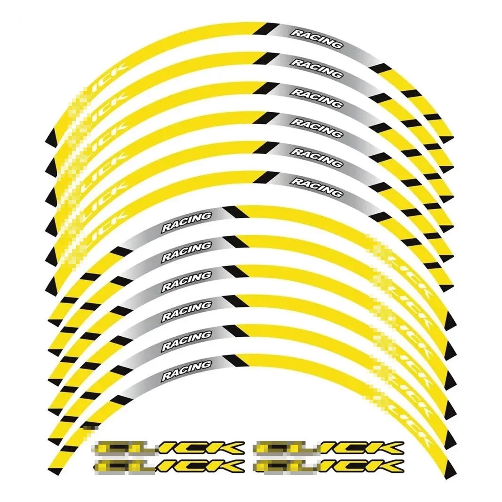 HBJzxlOK Für H&ONDA Für C&Lick 125i 150i 160i 14 Zoll Motorradaufkleber Radnabenaufkleber Felgenreflektierende Aufkleber Streifenband-Set(Gold-C) von HBJzxlOK