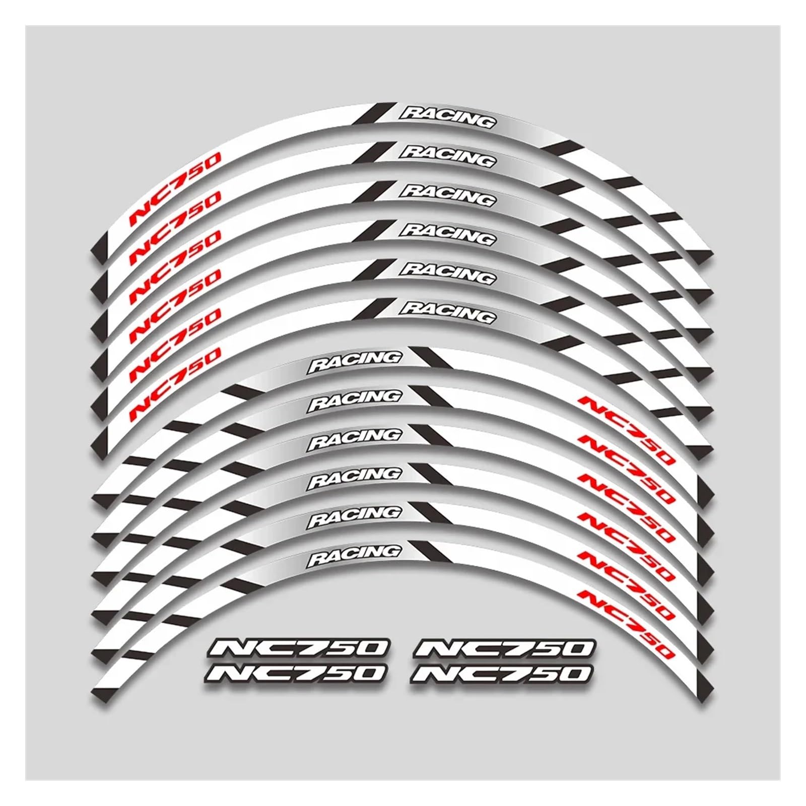 HBJzxlOK Für H&ONDA Für NC750S Für NC750X Für NC750 NC 750x 750s 750 XS Motorradaufkleber Räder Nabenaufkleber Felgenreflektierende Streifen Band(2L A White) von HBJzxlOK