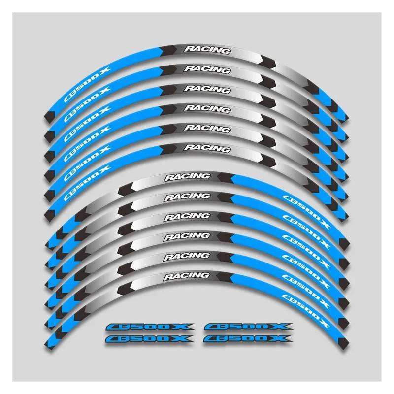 HBJzxlOK Für H&onda CB500X CB 500 CB500 X 500X Motorradräder Nabenaufkleber Reflektierendes Streifenband Reifen Dekoratives Aufkleberset(1L A Bule) von HBJzxlOK