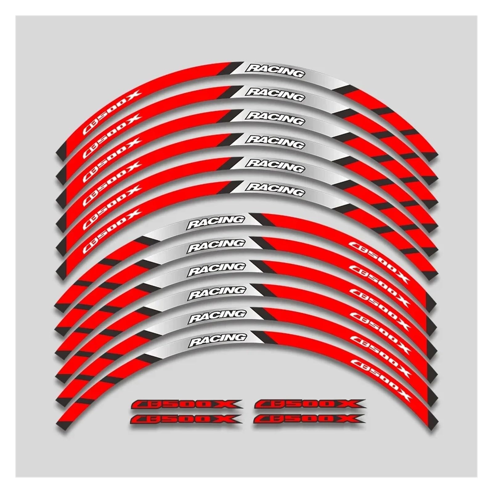 HBJzxlOK Für H&onda CB500X CB 500 CB500 X 500X Motorradräder Nabenaufkleber Reflektierendes Streifenband Reifen Dekoratives Aufkleberset(2L A Red) von HBJzxlOK