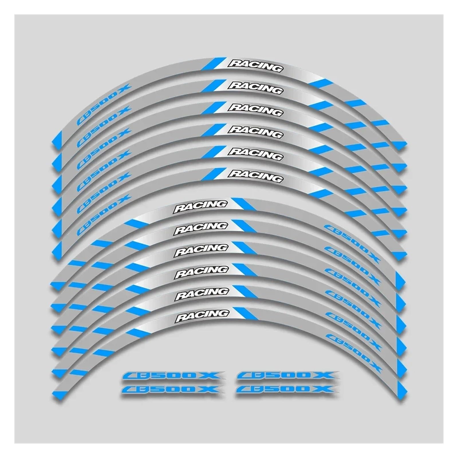 HBJzxlOK Für H&onda CB500X CB 500 CB500 X 500X Motorradräder Nabenaufkleber Reflektierendes Streifenband Reifen Dekoratives Aufkleberset(2L B Bule) von HBJzxlOK