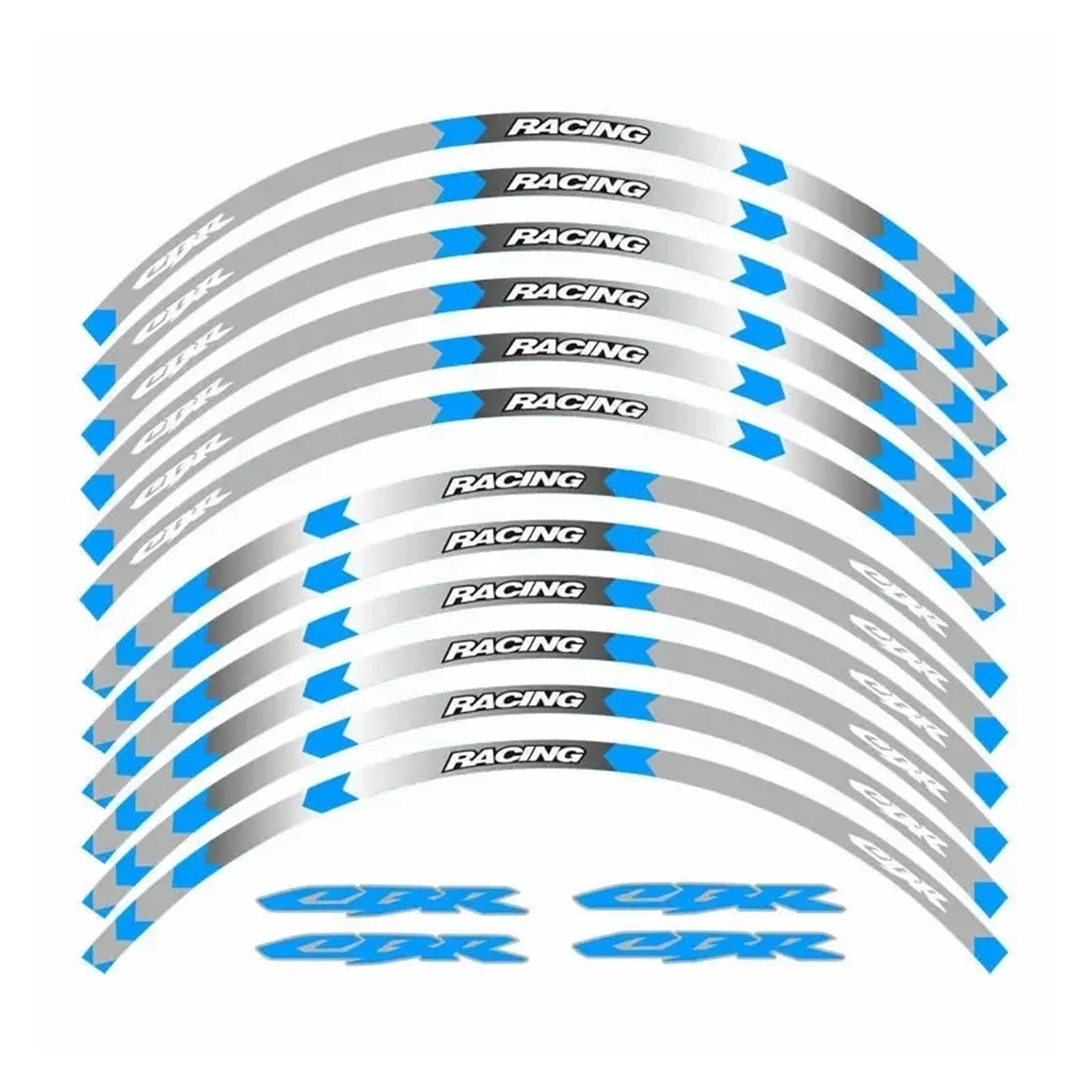 HBJzxlOK Für H&onda CBR650R CBR650F CBR600F CBR600SE CBR 650R 650F 600F 600SE Motorrad Aufkleber Räder Abziehbilder Felge Reflektierendes Streifenband(Blue A2) von HBJzxlOK