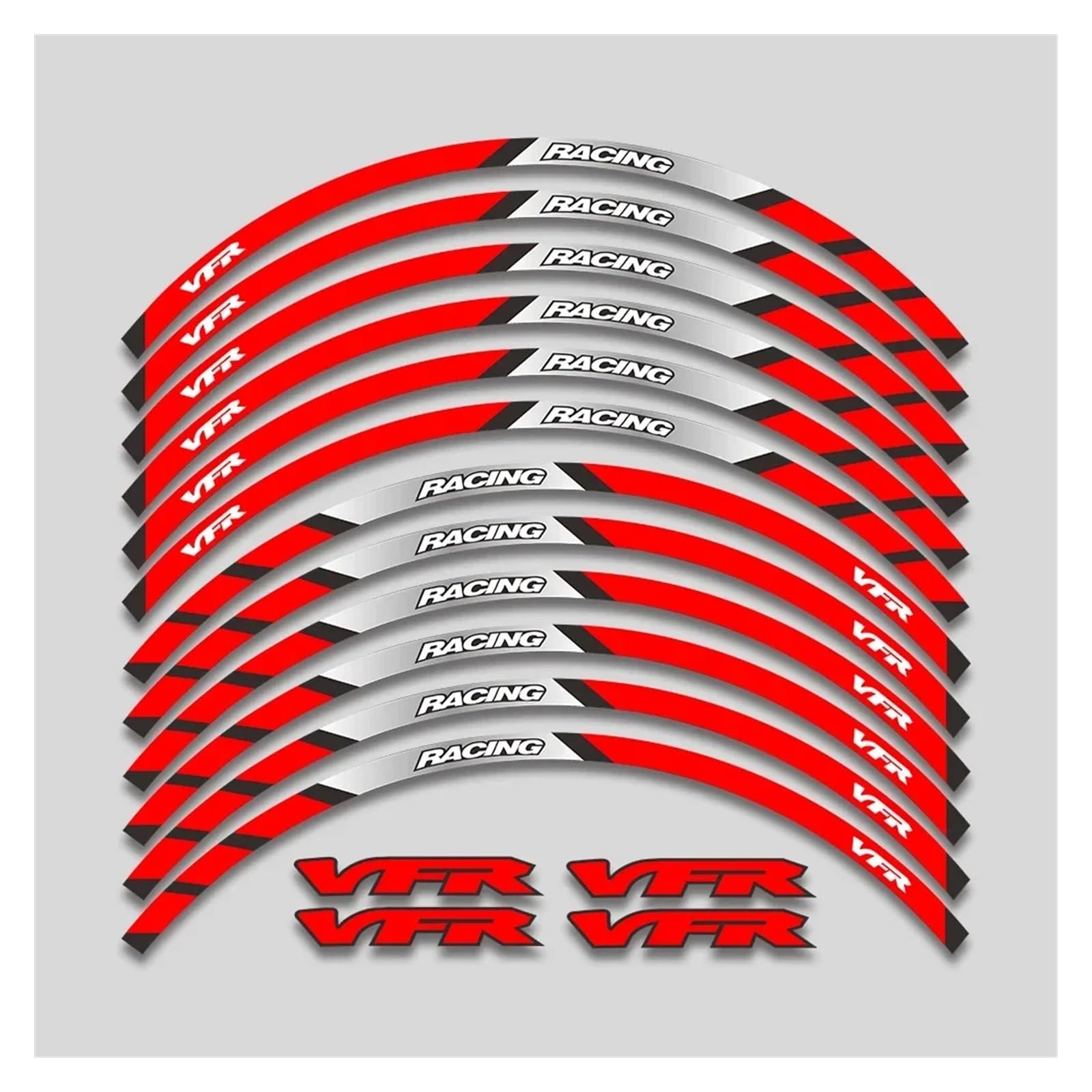 HBJzxlOK Für H&onda VFR750 VFR800 VFR1200 VFR1200F VFR 750 800 1200 1200F Motorradräder Nabenaufkleber Felgenreflexstreifen(2L A Red) von HBJzxlOK