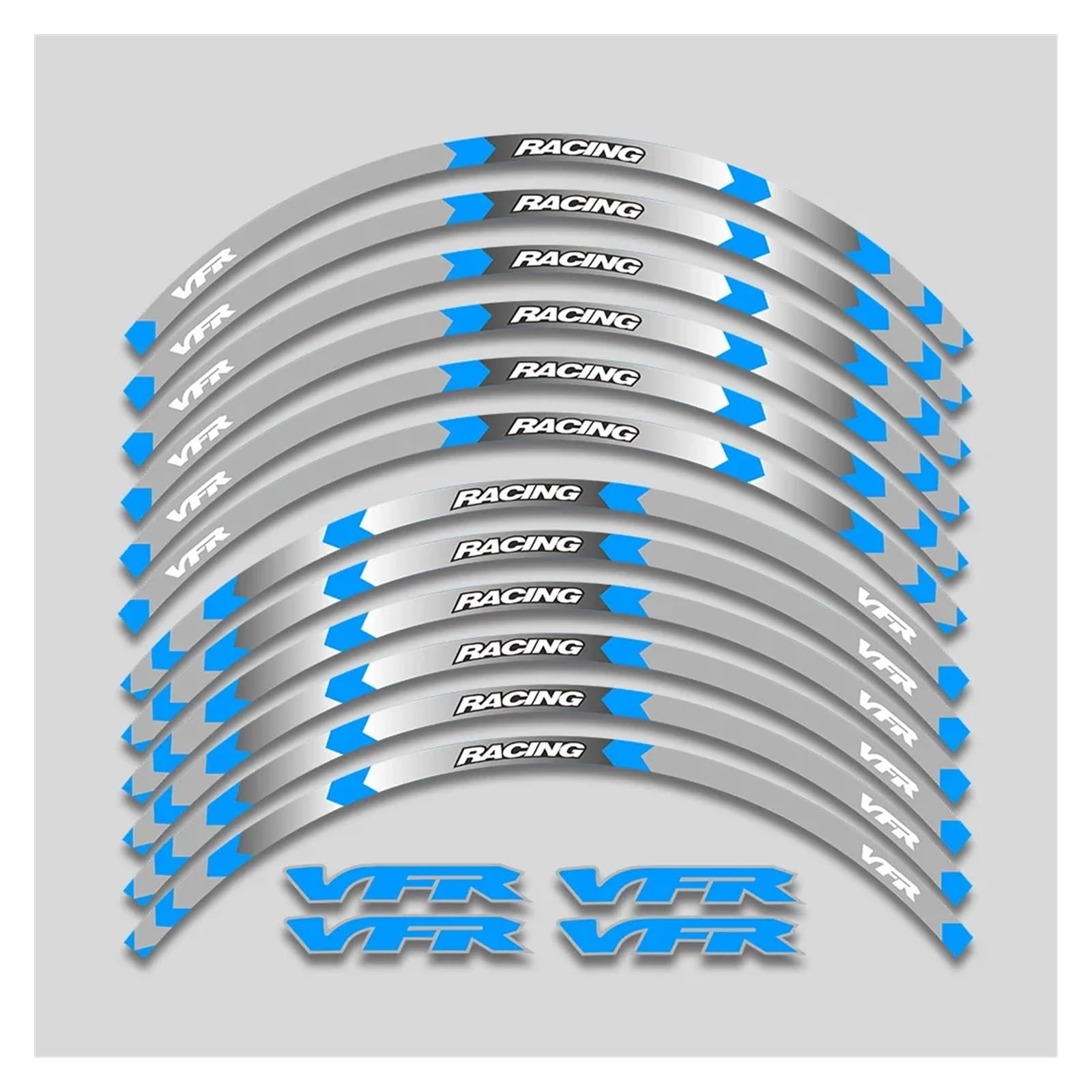 HBJzxlOK Für H&onda für VFR750 für VFR800 für VFR1200 F Motorradräder Aufkleber Felgenreifen wasserdichte reflektierende Streifen dekorative Aufkleber(1L B Bule) von HBJzxlOK