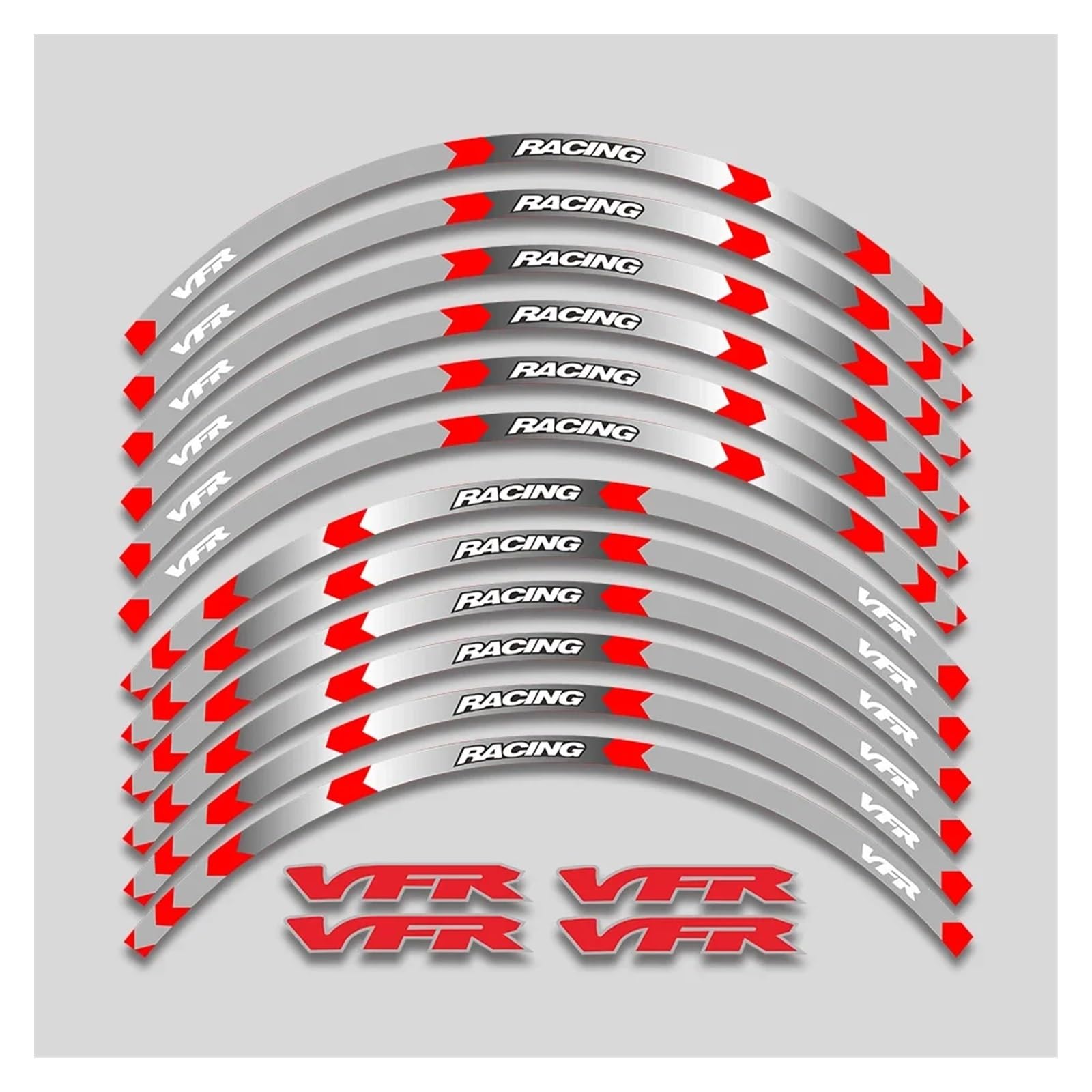 HBJzxlOK Für H&onda für VFR750 für VFR800 für VFR1200 F Motorradräder Aufkleber Felgenreifen wasserdichte reflektierende Streifen dekorative Aufkleber(1L B Red) von HBJzxlOK