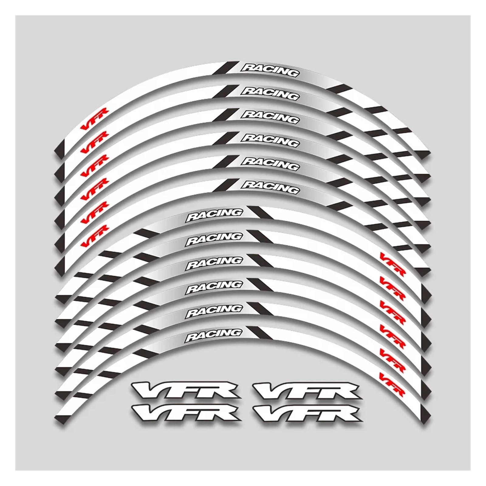 HBJzxlOK Für H&onda für VFR750 für VFR800 für VFR1200 F Motorradräder Aufkleber Felgenreifen wasserdichte reflektierende Streifen dekorative Aufkleber(2L A White) von HBJzxlOK