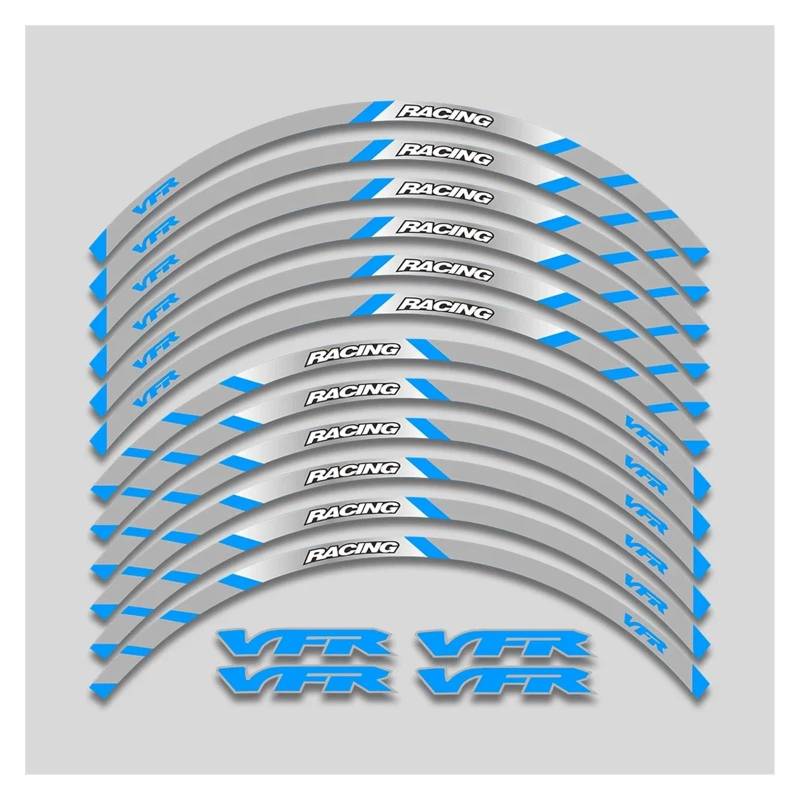 HBJzxlOK Für H&onda für VFR750 für VFR800 für VFR1200 F Motorradräder Aufkleber Felgenreifen wasserdichte reflektierende Streifen dekorative Aufkleber(2L B Bule) von HBJzxlOK