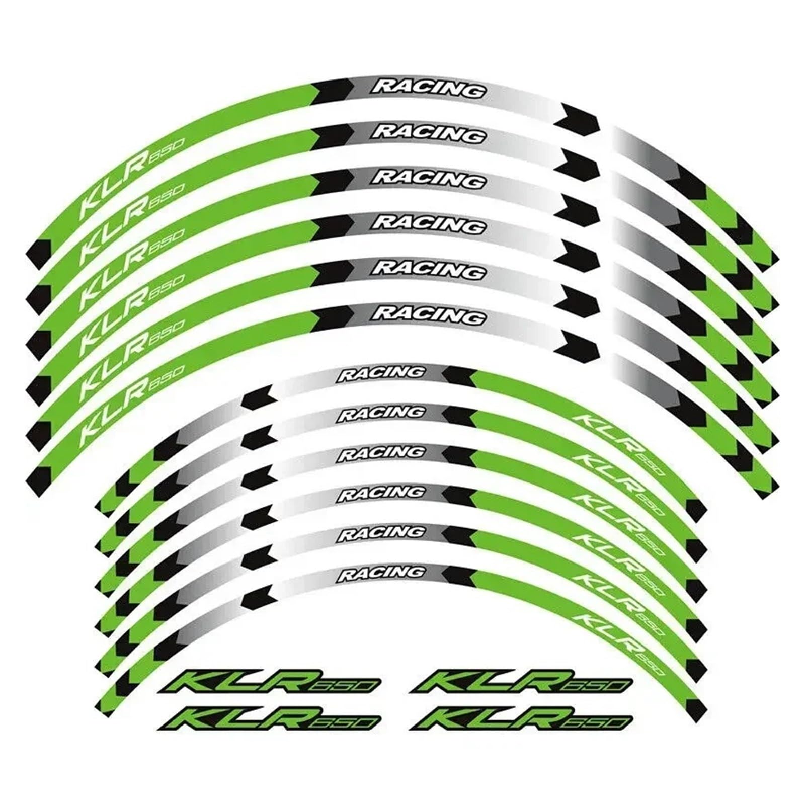 HBJzxlOK Für K&AWASAKI KLR650 KLR 650 1987-2023 Motorrad Reflektierende Räder Nabe Felge Reifen Streifen Dekorative Aufkleber Aufkleber Band Set(Green 4) von HBJzxlOK