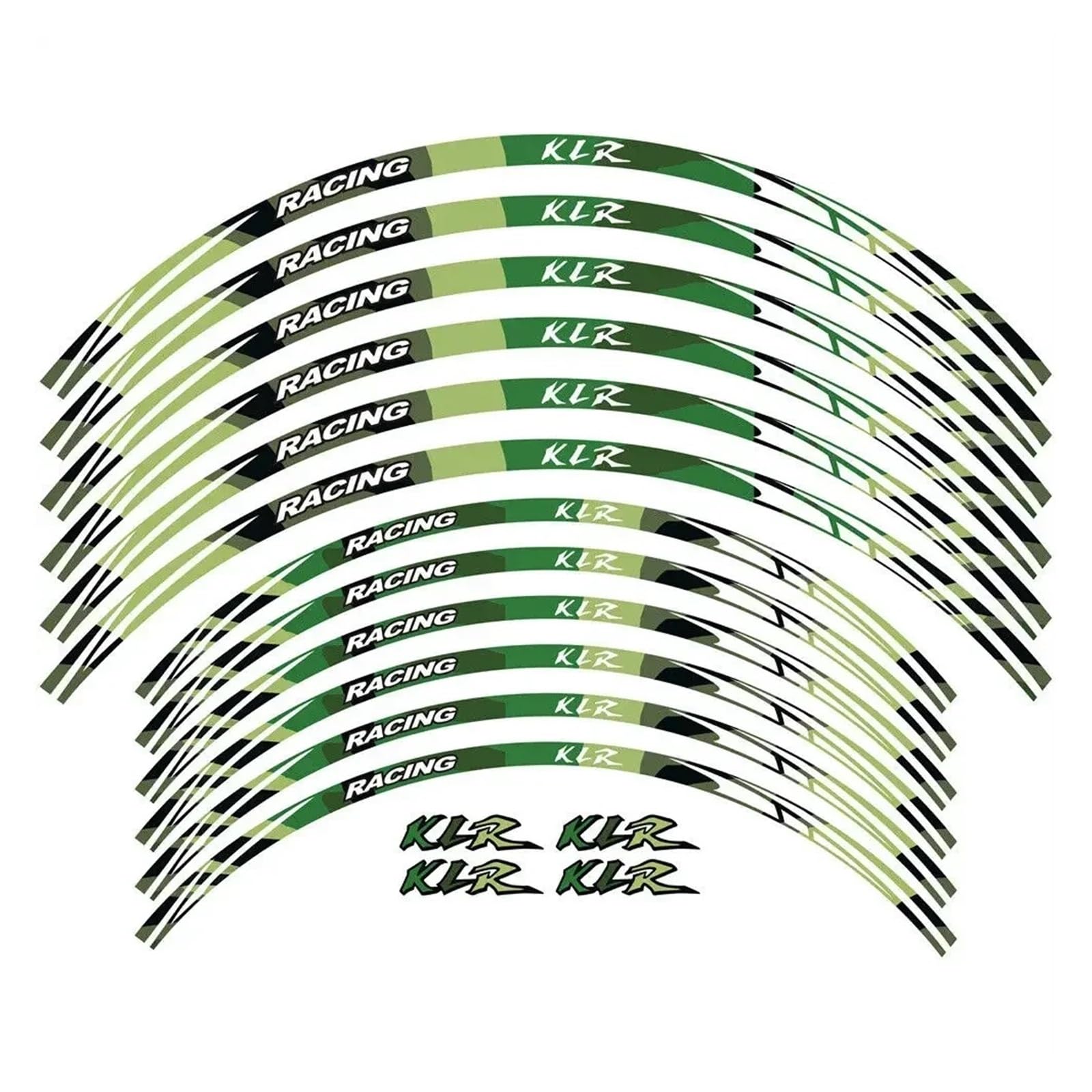 HBJzxlOK Für K&AWASAKI KLR650 KLR 650 1987-2023 Motorrad Reflektierende Räder Nabe Felge Reifen Streifen Dekorative Aufkleber Aufkleber Band Set(Green 6) von HBJzxlOK