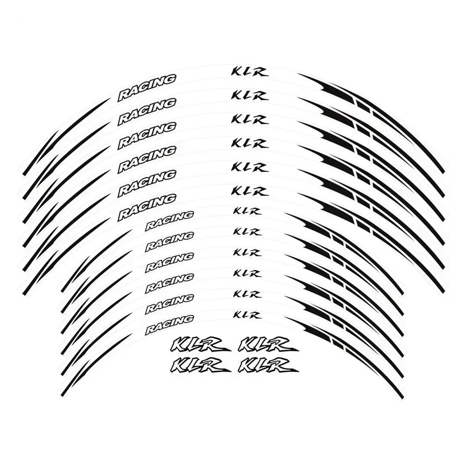 HBJzxlOK Für K&AWASAKI KLR650 KLR 650 1987-2023 Motorrad Reflektierende Räder Nabe Felge Reifen Streifen Dekorative Aufkleber Aufkleber Band Set(WHITE2) von HBJzxlOK