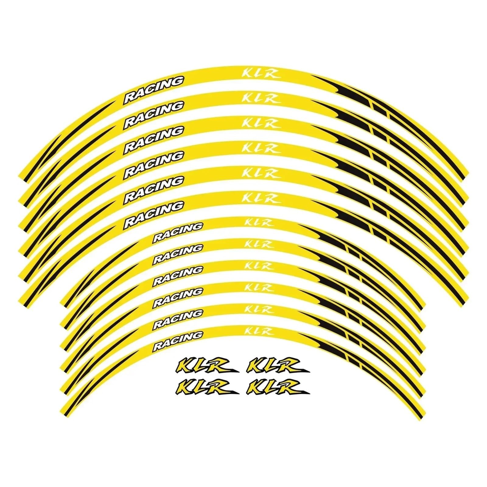 HBJzxlOK Für K&AWASAKI KLR650 KLR 650 1987-2023 Motorrad Reflektierende Räder Nabe Felge Reifen Streifen Dekorative Aufkleber Aufkleber Band Set(YELLOW2) von HBJzxlOK