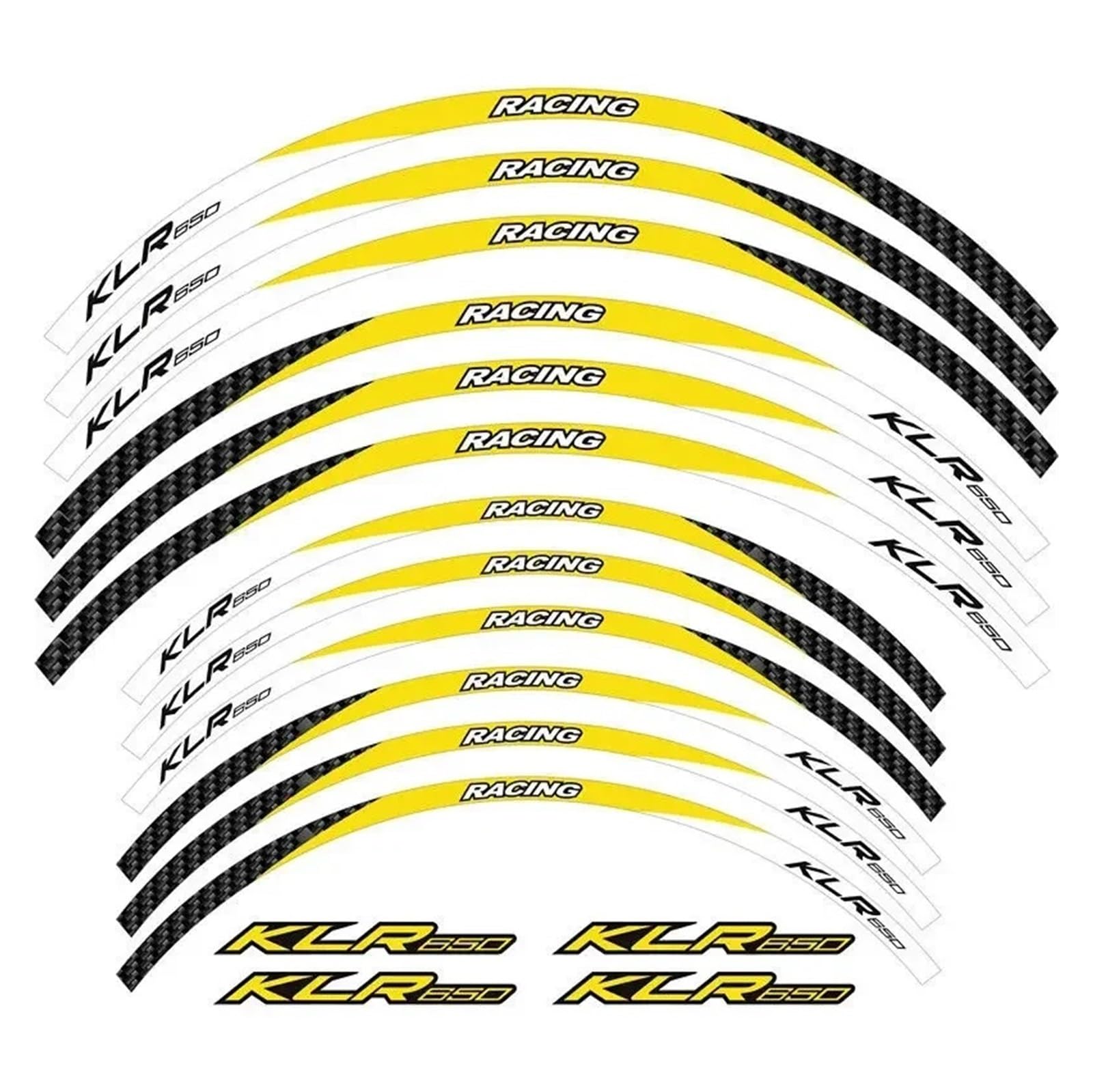 HBJzxlOK Für K&AWASAKI KLR650 KLR 650 1987-2023 Motorrad Reflektierende Räder Nabe Felge Reifen Streifen Dekorative Aufkleber Aufkleber Band Set(YELLOW4) von HBJzxlOK