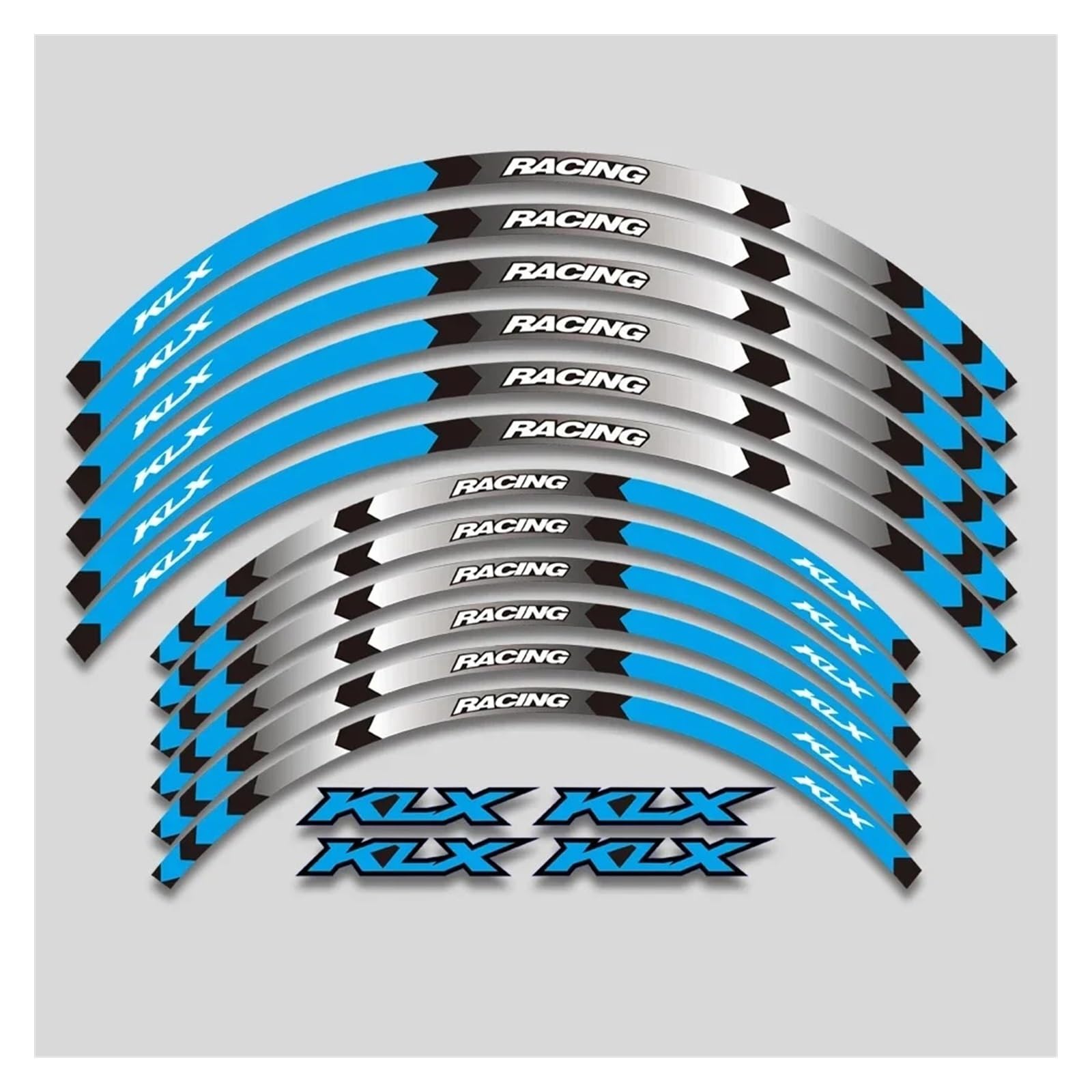 HBJzxlOK Für K&AWASAKI KLX 400 400R 400SR 450R 300 300R 250S 250 250R 230 230S 230R R Motorrad Felgenaufkleber Radnabe Reflektierende Aufkleber(1 Style A Bule) von HBJzxlOK