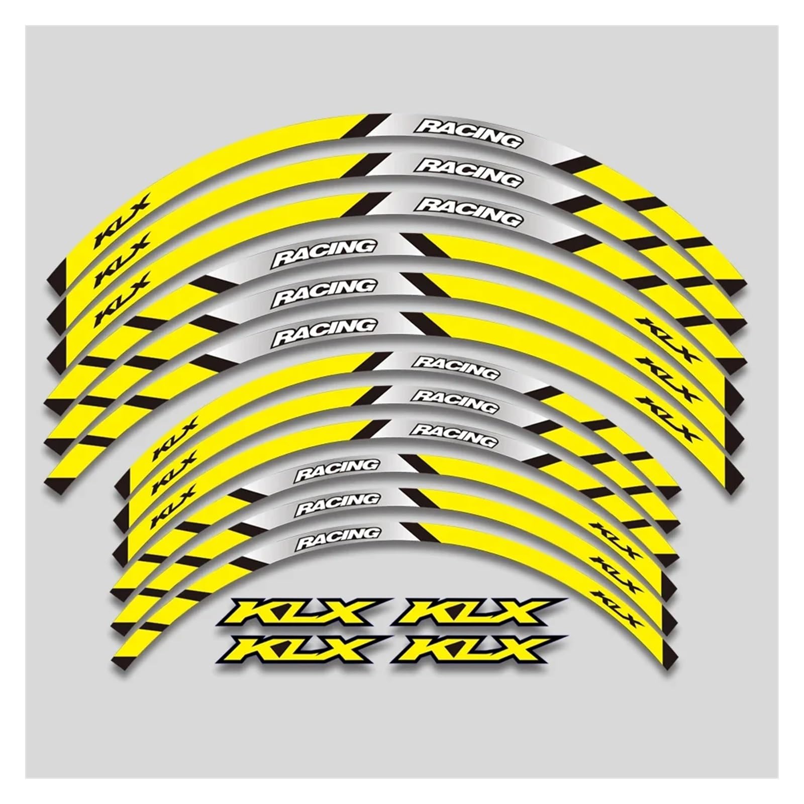 HBJzxlOK Für K&AWASAKI KLX400 400R 400SR 450R 300 Für KLX250S 250 230 230S 250R Motorradfelgenaufkleber Radnabe Reflektierender Aufkleber(2 Style A Yellow) von HBJzxlOK