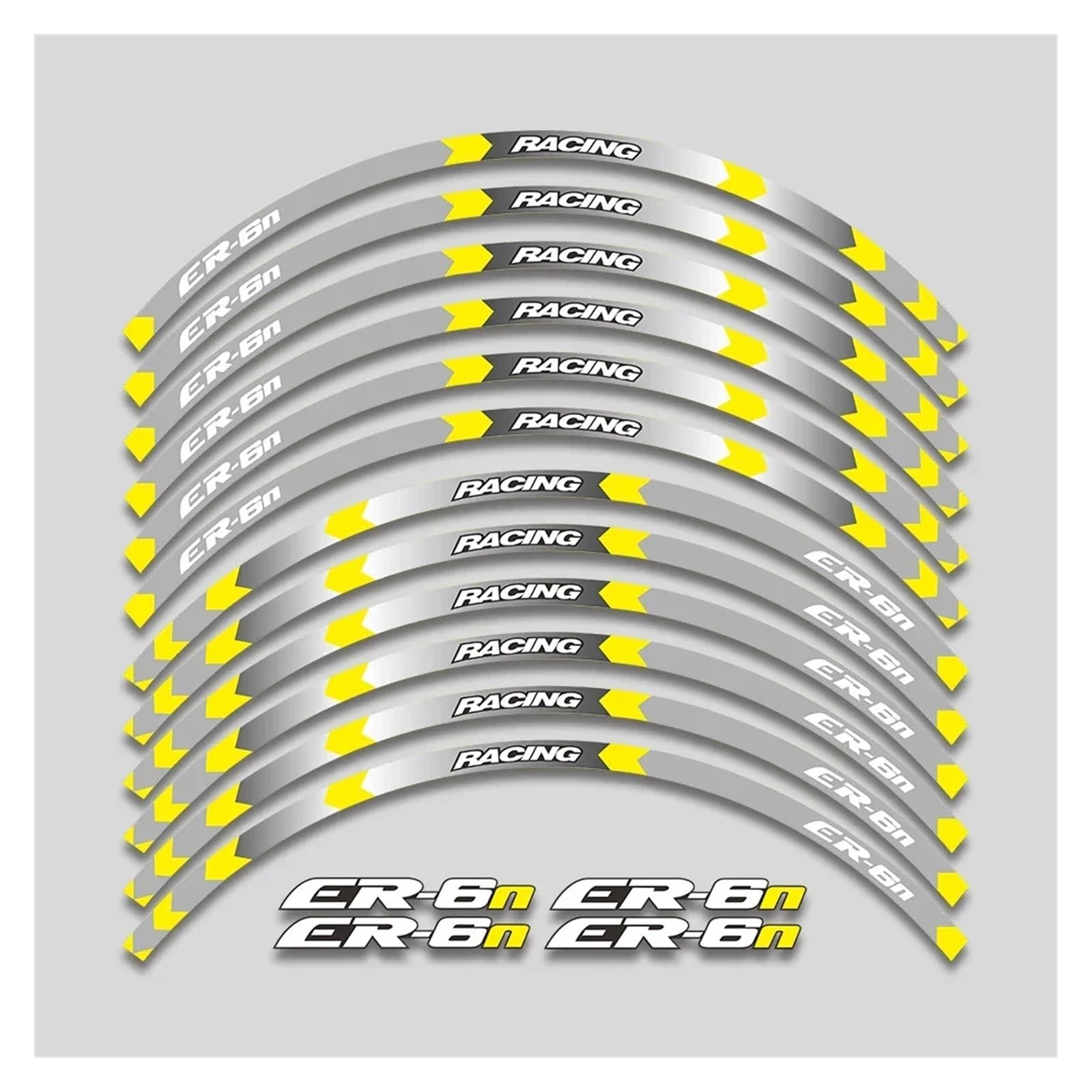 HBJzxlOK Für K&awasaki ER 6N ER6N ER-6N Motorrad Aufkleber Felge dekorative Abziehbilder Radnabe reflektierende Streifen Aufkleber Band Set(Yellow A2) von HBJzxlOK