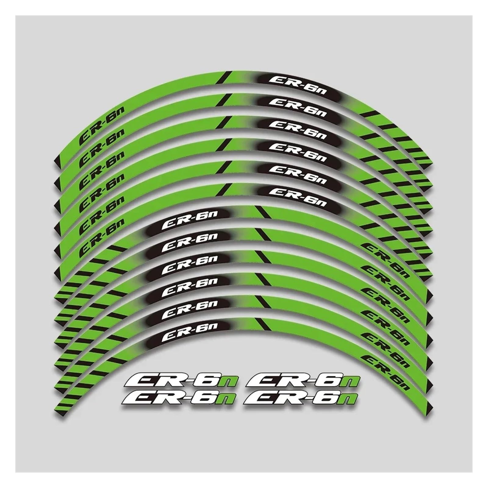 HBJzxlOK Für K&awasaki ER 6n ER6n Er-6n 17 Zoll Motorrad Aufkleber Felge Reifen Aufkleber Radnabe Reflektierende Streifen Klebeband Set(Green) von HBJzxlOK