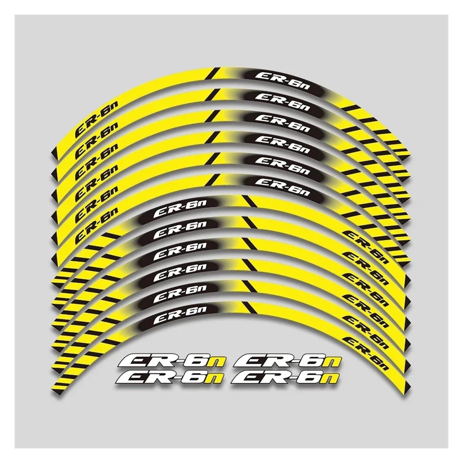 HBJzxlOK Für K&awasaki ER 6n ER6n Er-6n 17 Zoll Motorrad Aufkleber Felge Reifen Aufkleber Radnabe Reflektierende Streifen Klebeband Set(Yellow) von HBJzxlOK