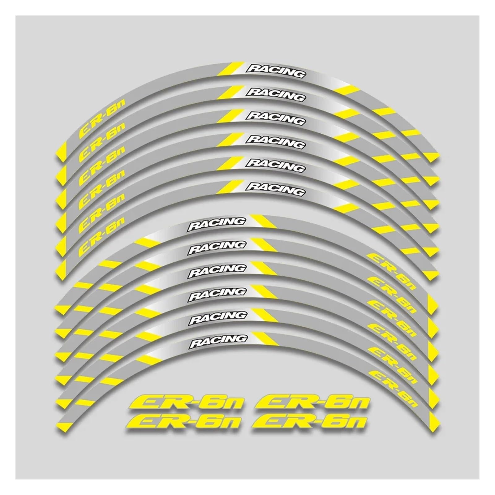 HBJzxlOK Für K&awasaki Für ER 6n Für ER6n 6 N Motorradaufkleber Felgendekorative Abziehbilder Radnabe Reflektierende Streifenaufkleber Bandsatz(Yellow B2) von HBJzxlOK