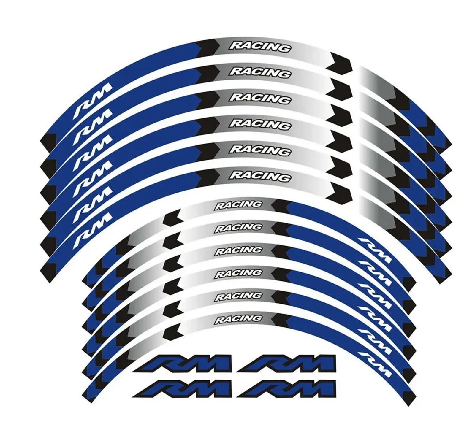 HBJzxlOK Für S&uzuki Für RM125 Für RM250 RM 125 250 1990-2007 2008 21" 19" Radnabe Motorradaufkleber Felgenaufkleber Reflektierende Streifen(Blue) von HBJzxlOK