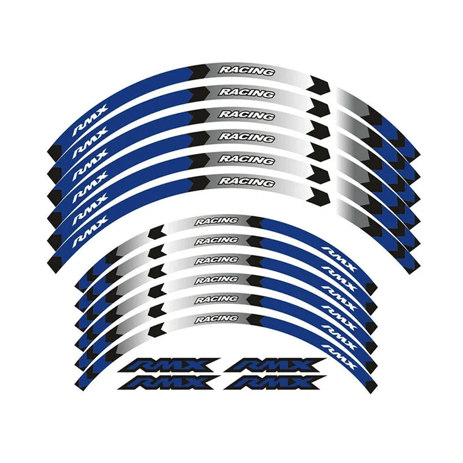 HBJzxlOK Für S&uzuki Für RMZ450 RM Z450 RMZ 450 Z 2005-2020 21" 19" Radnabe Motorradaufkleber Felgenaufkleber Reflektierendes Streifenset(Blue 2) von HBJzxlOK