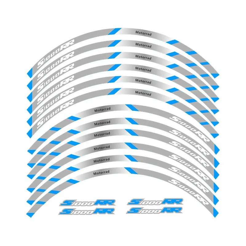 HBJzxlOK Für S1000RR S 1000RR 2009-2022 Motorrad Felge Streifen Decals Band Aufkleber Reflektierende(Color 16) von HBJzxlOK