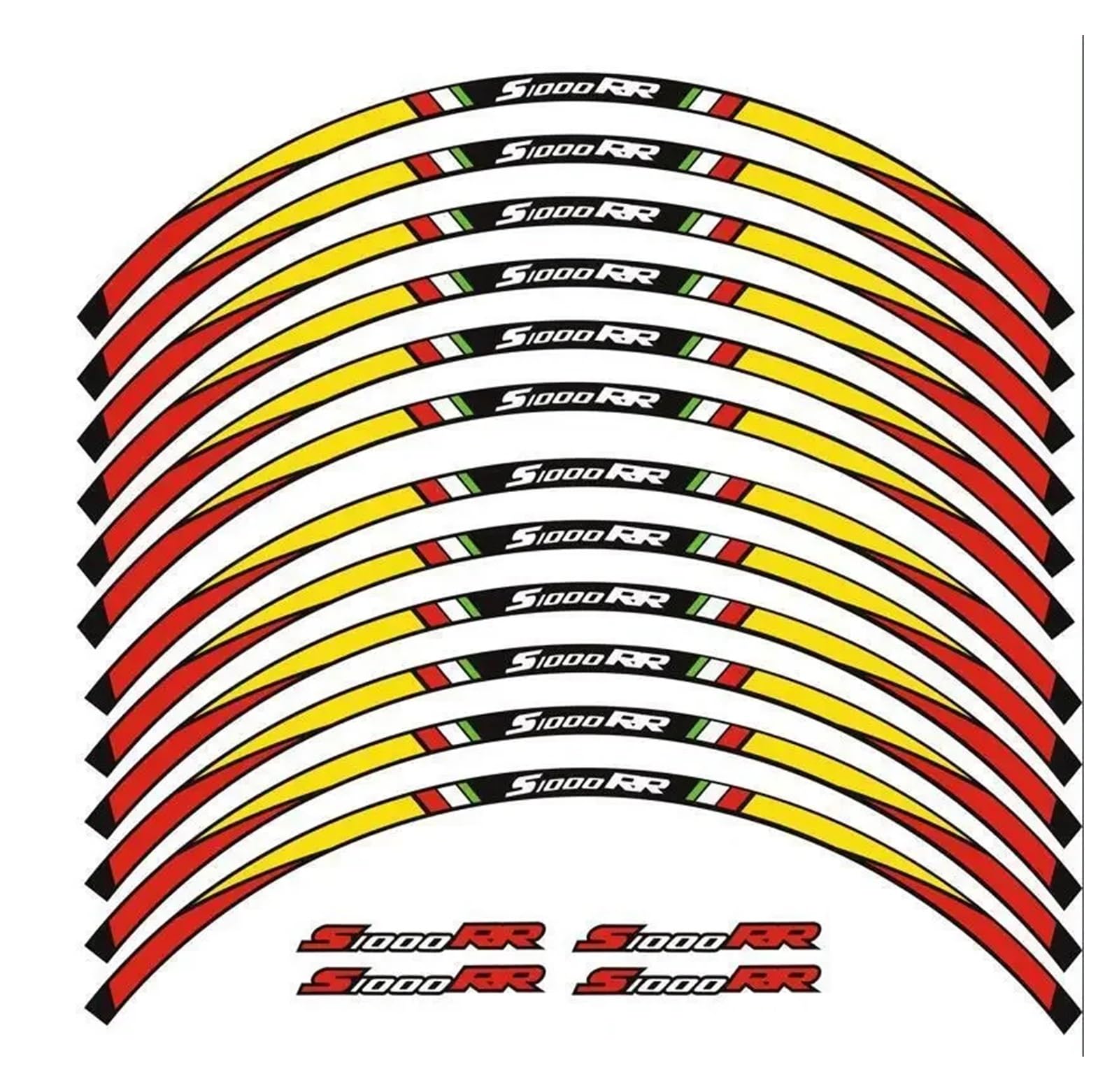 HBJzxlOK Für S1000RR S 1000RR 2009-2022 Motorrad Felge Streifen Decals Band Aufkleber Reflektierende(Color 22) von HBJzxlOK