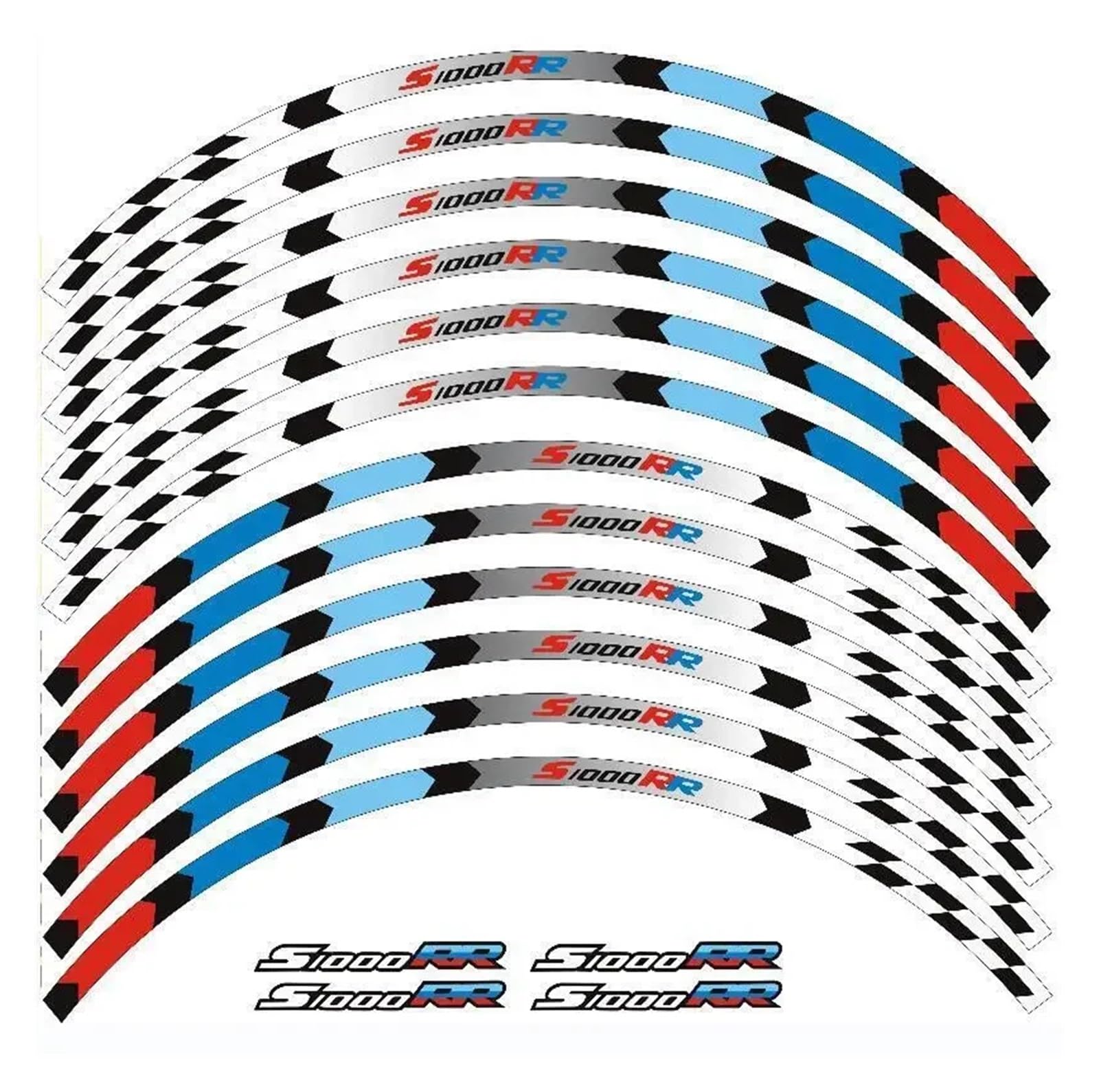 HBJzxlOK Für S1000RR S 1000RR 2009-2022 Motorrad Felge Streifen Decals Band Aufkleber Reflektierende(Color 5) von HBJzxlOK