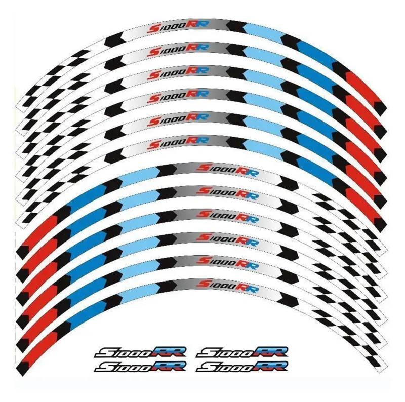 HBJzxlOK Für S1000RR S 1000RR 2009-2022 Motorrad Felge Streifen Decals Band Aufkleber Reflektierende(Color 5) von HBJzxlOK