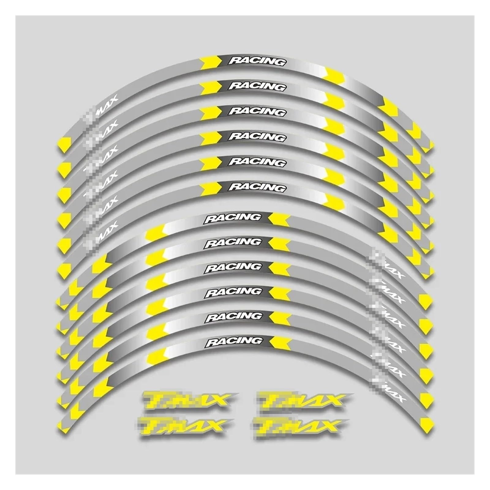 HBJzxlOK Für Y&AMAHA Für T Max Für TMAX 500 530 560 Für TMAX500 TMAX530 Tmax560 15'' Motorradfelgenaufkleber Abziehbilder Aufkleber Radstreifen Klebeband-Kit(1 Style B Yellow) von HBJzxlOK