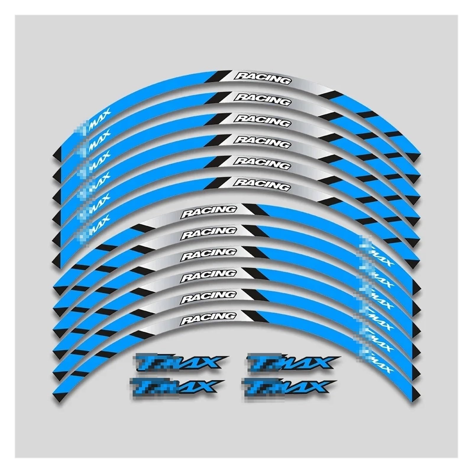 HBJzxlOK Für Y&AMAHA Für T Max Für TMAX 500 530 560 Für TMAX500 TMAX530 Tmax560 15'' Motorradfelgenaufkleber Abziehbilder Aufkleber Radstreifen Klebeband-Kit(2 Style A Bule) von HBJzxlOK