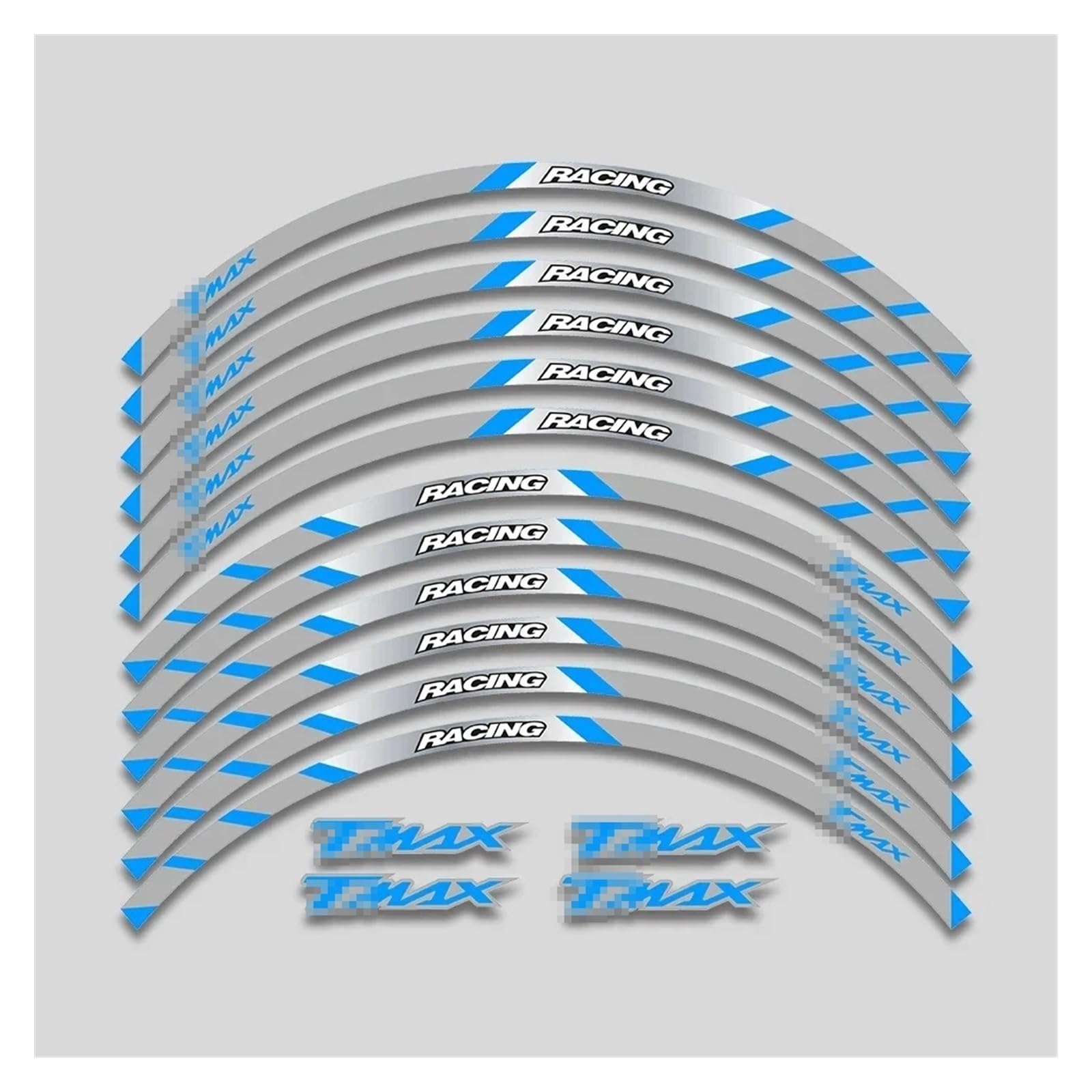 HBJzxlOK Für Y&AMAHA Für T Max Für TMAX 500 530 560 Für TMAX500 TMAX530 Tmax560 15'' Motorradfelgenaufkleber Abziehbilder Aufkleber Radstreifen Klebeband-Kit(2 Style B Bule) von HBJzxlOK