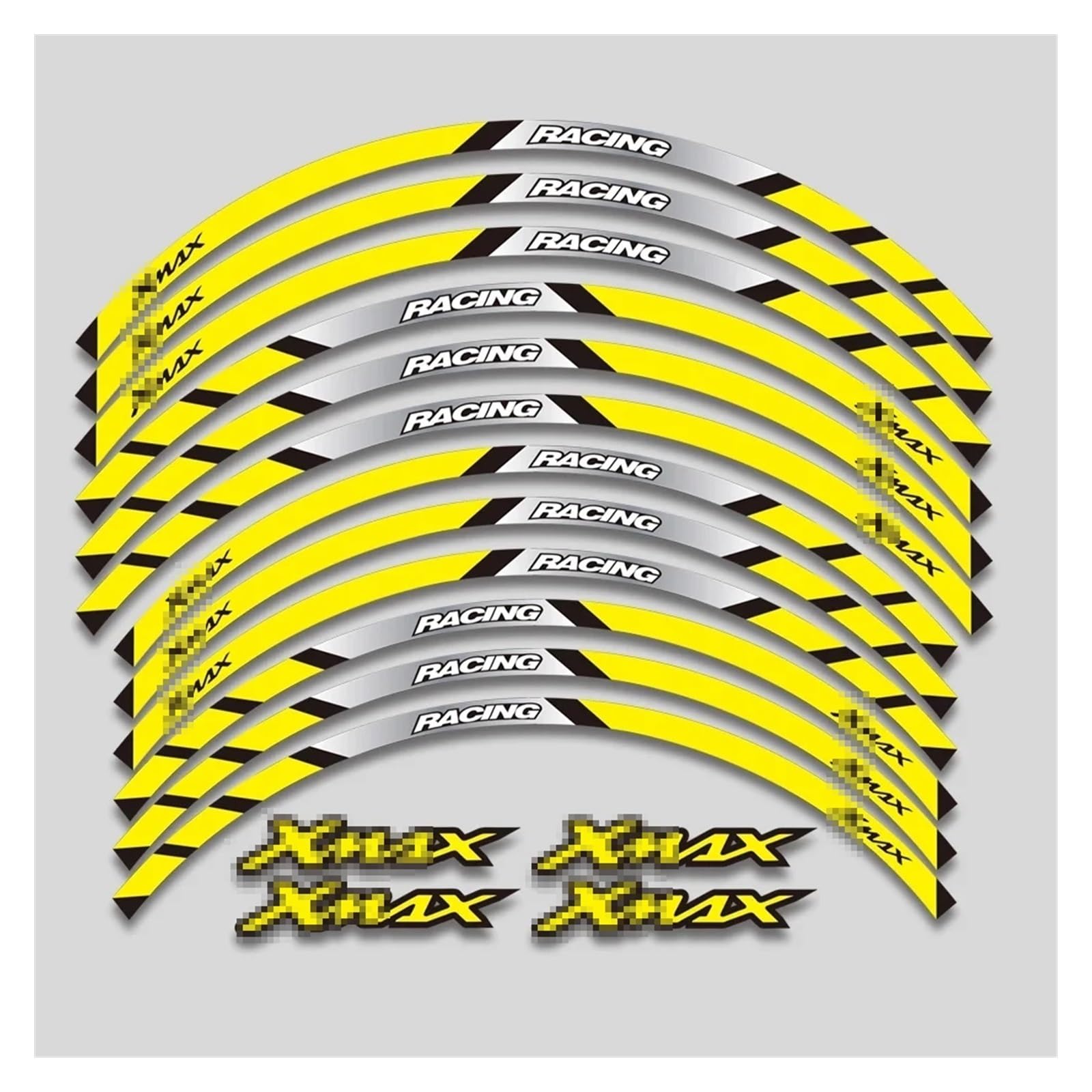 HBJzxlOK Für Y&AMAHA für XMAX300 für XMAX250 für Xmax125 für Xmax 300 250 125 Motorradaufkleber Räder Nabe Reflektierende Streifenband Felgenaufkleber(2 Style A Yellow) von HBJzxlOK