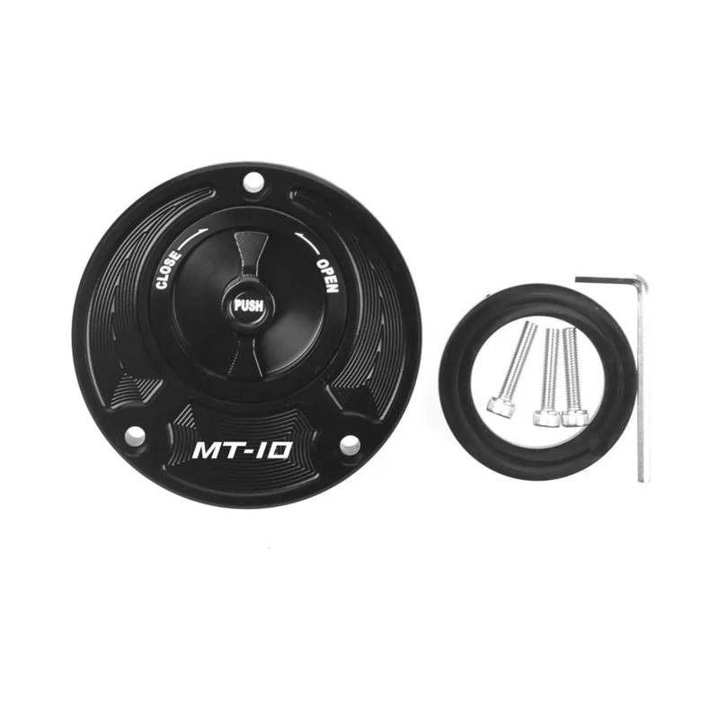 HBJzxlOK Für Y&amaha Für MT10 MT-10 2016 Motorrad-Kraftstofftankdeckelabdeckung Keyless(Black and Black) von HBJzxlOK