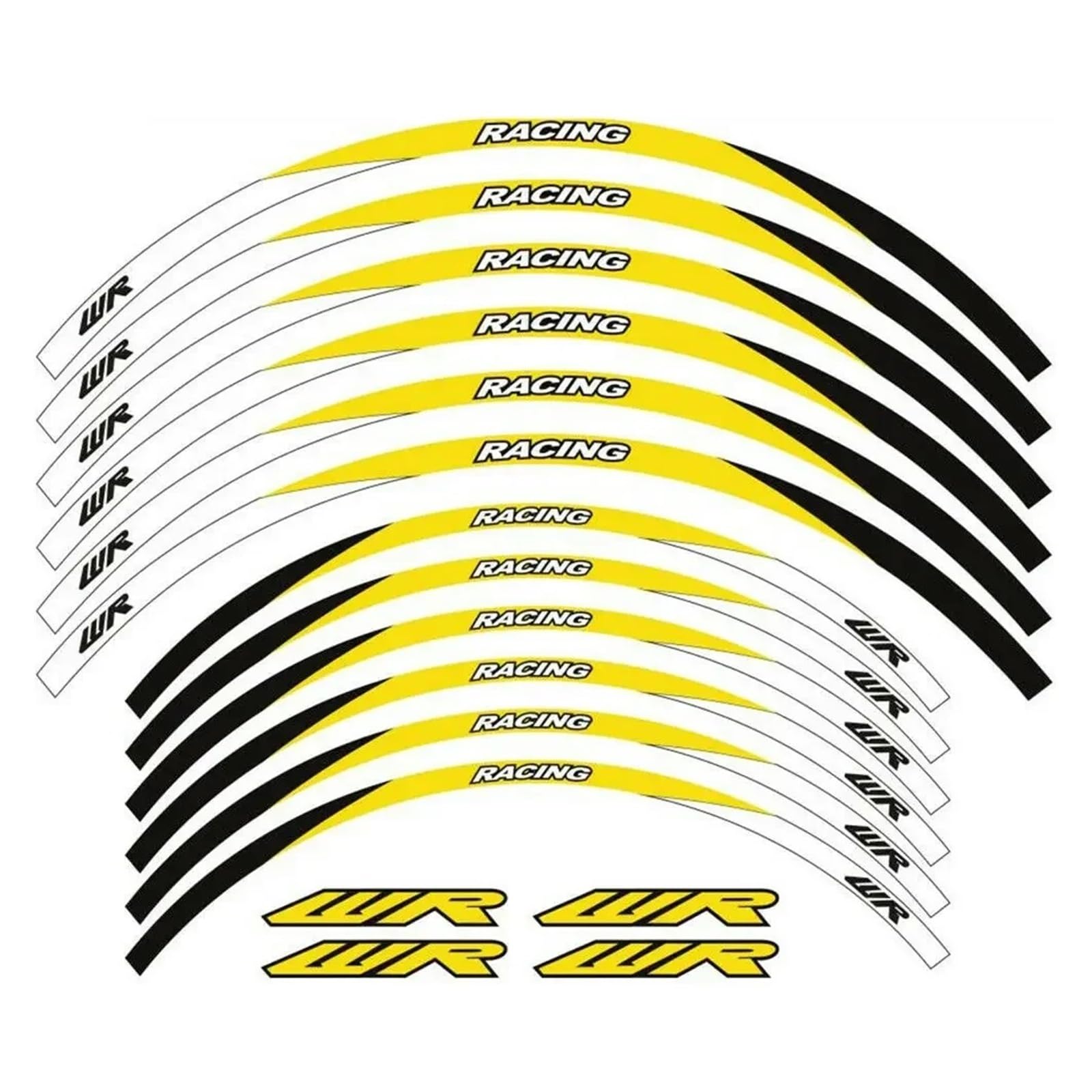 HBJzxlOK Für Y&amaha WR250R WR250F WR450F WR 250R 250F 450F 2001–2020 21 Zoll 18 Zoll Motorrad-Nabenräder, reflektierende Streifen, Aufkleber, Felgenaufkleber, Klebeband-Set(Yellow B1) von HBJzxlOK