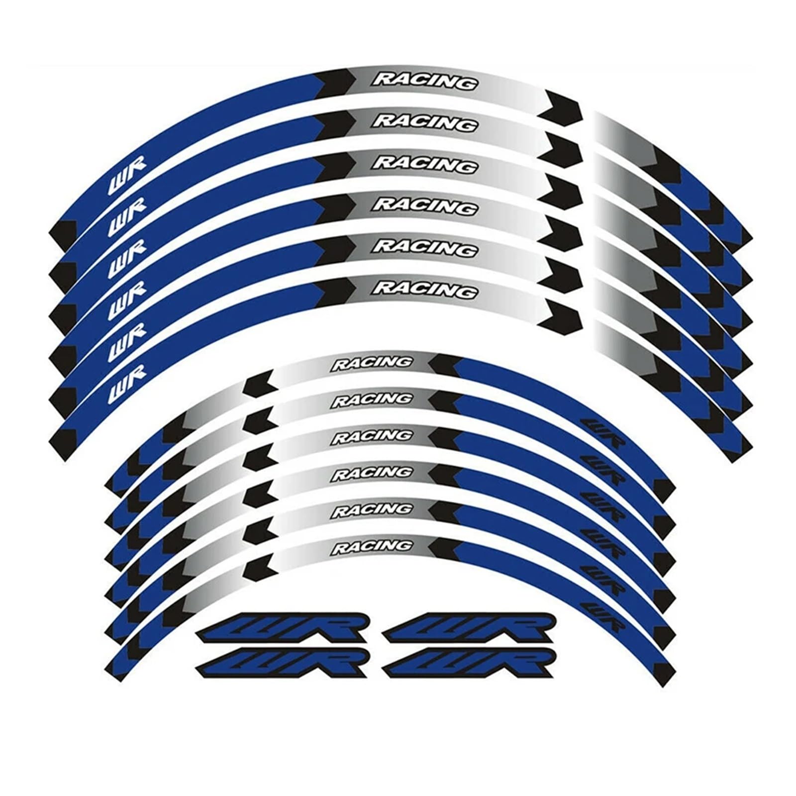 HBJzxlOK Für Y&amaha für WR250R 250F 450F 250R 250F 450F 2001-2020 21" 18-Zoll-Motorrad-Nabenräder Reflektierende Streifen Aufkleber Felgenaufkleber Tape Kit(Blue A1) von HBJzxlOK