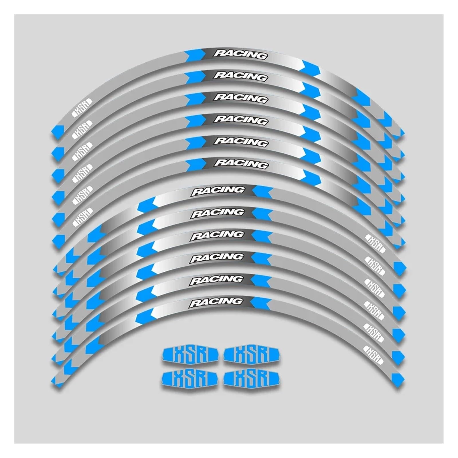 HBJzxlOK Für Y&amaha für XSR700 für XSR900 für XSR155 XSR 155 700 900 Motorradaufkleber Felge Dekorative Abziehbilder Rad Reflektierende Streifen Set(1 Style B Bule) von HBJzxlOK