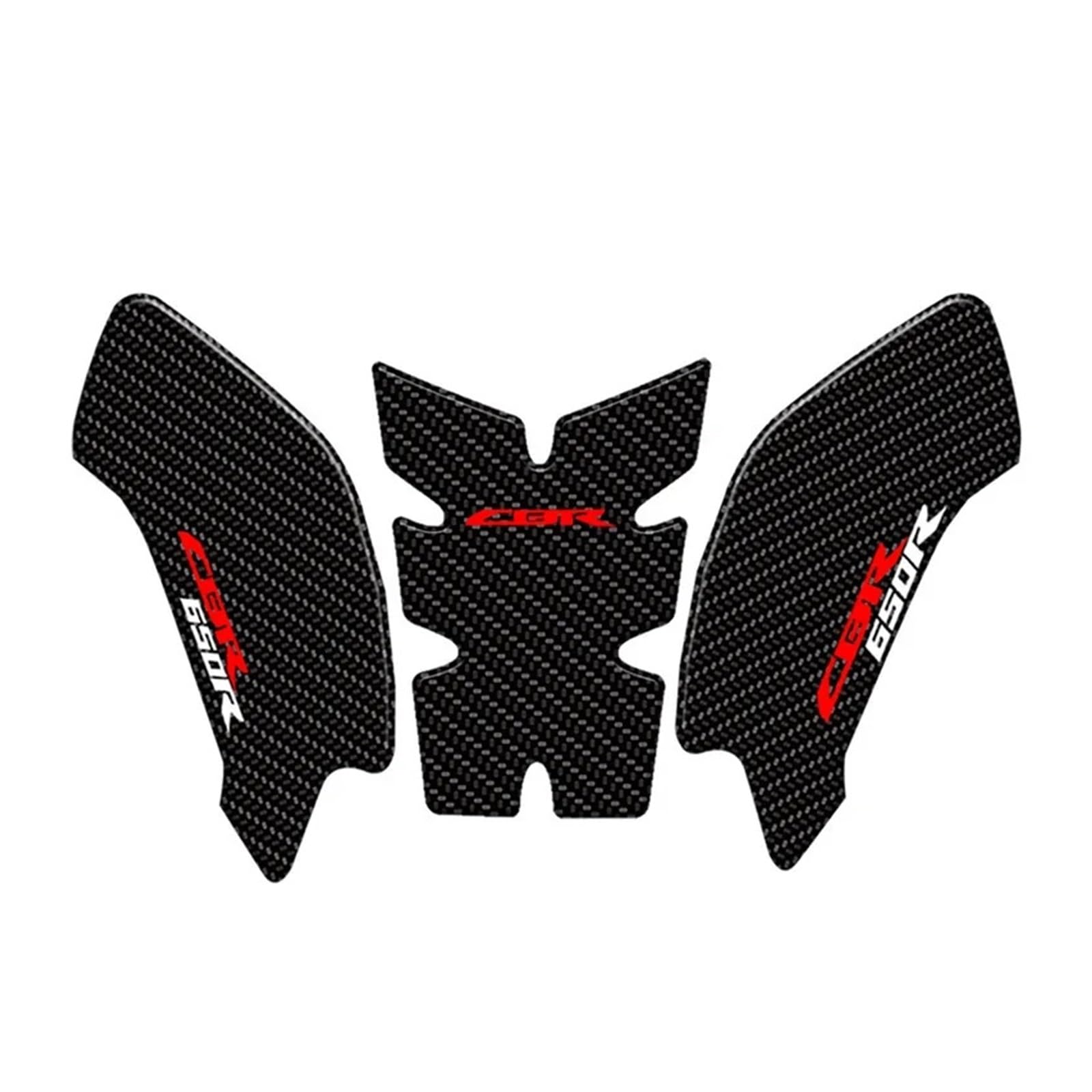 Motorrad Tankpad Für H&onda CBR650R CBR 650R 2019–2023, Motorrad-Kraftstofftank-Seitenpolster-Aufkleber, 3D-Carbon(One Set Red) von HBJzxlOK