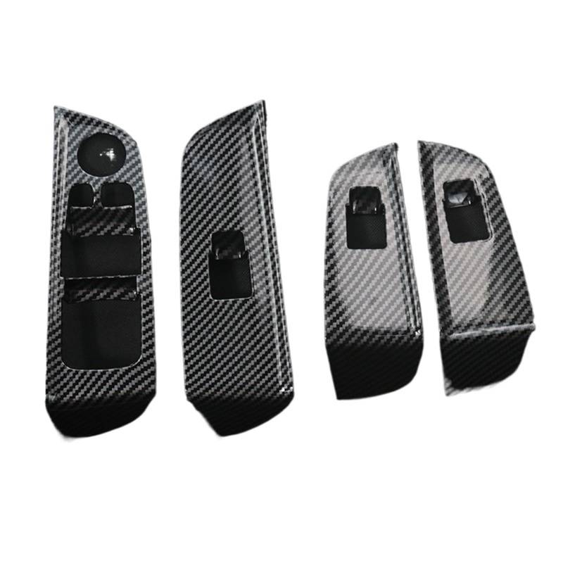 Glasheber-Taste Controller für Auto Tür Armlehne Panel Fenster Glas Lift-Taste Schalter Dekoration Auto Abdeckung Aufkleber Trim/Fit for BMW 6 Serie gt 6gt G32 2018-2023(Carbon fiber Color) von HBUXGF