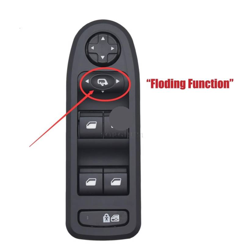 Glasheber-Taste Controller für Fensterschalter-Heber-Knopf-Controller-Zubehör 6490.QY/Passend for 2008–2013 Peugeot 308 508 2007–2013 Citroen C5 98054508ZD(With Folding) von HBUXGF