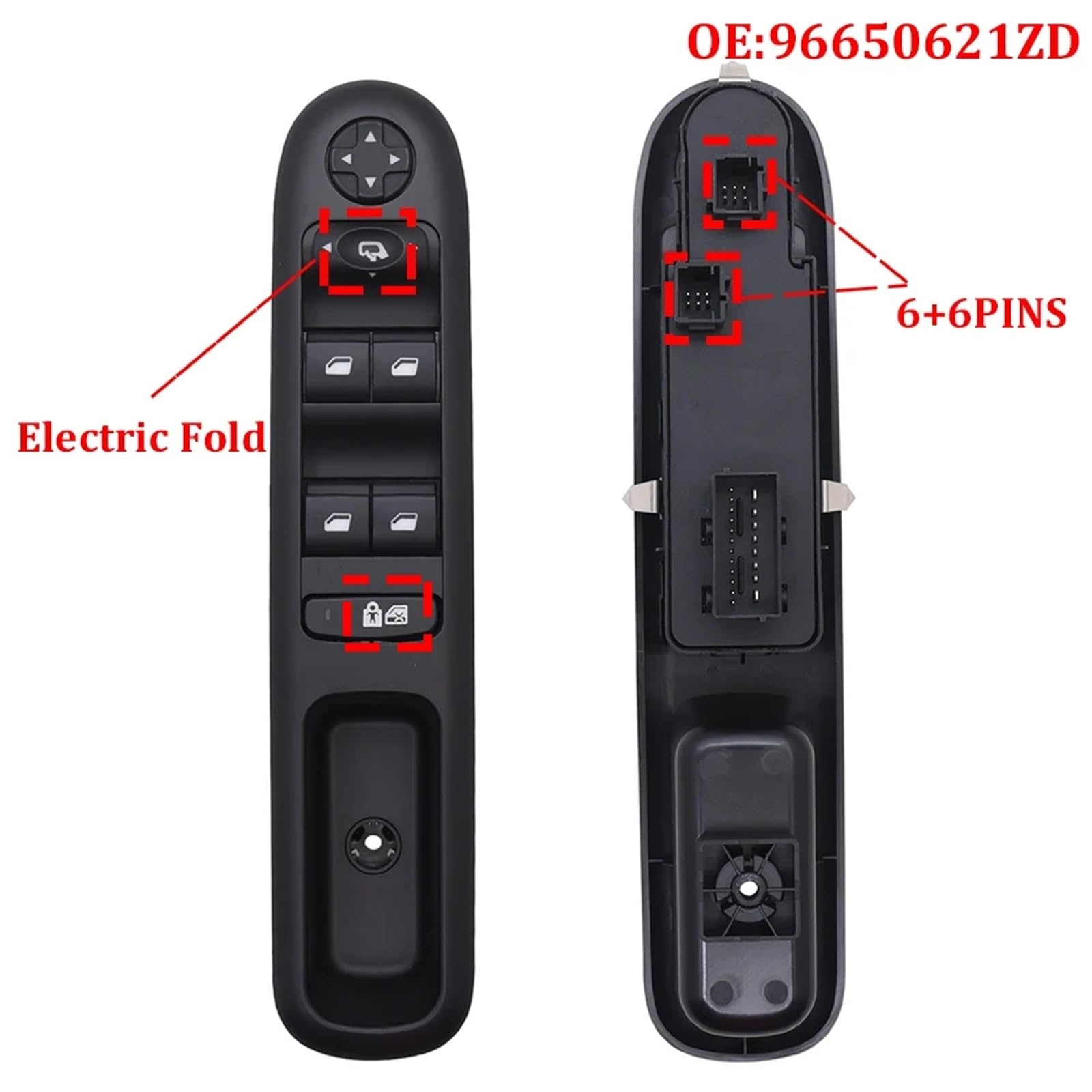 Glasheber-Taste Controller für Hauptfensterschalter vorne links/passend for Peugeot 3008 5008 Wagon 2009-2016 96650621ZD 96650620ZD(Electric Fold) von HBUXGF