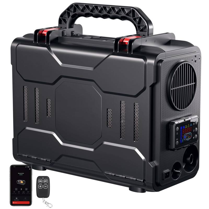 HCALORY (KROAK) 12V/24V Tragbare Diesel-Standheizung, 8KW All-in-One Diesel Luftheizung, Bluetooth APP-Steuerung und LCD-Display für Autos, LKWs, Boote, Busse und Wohnmobile von HCALORY