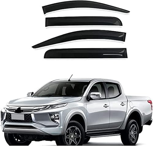 4 Stück Auto Windabweiser Regenabweiser für Mitsubishi Triton MQ MR L200 2015-2021, Autofenster Regenschutz Sonnenschutz von HCELET