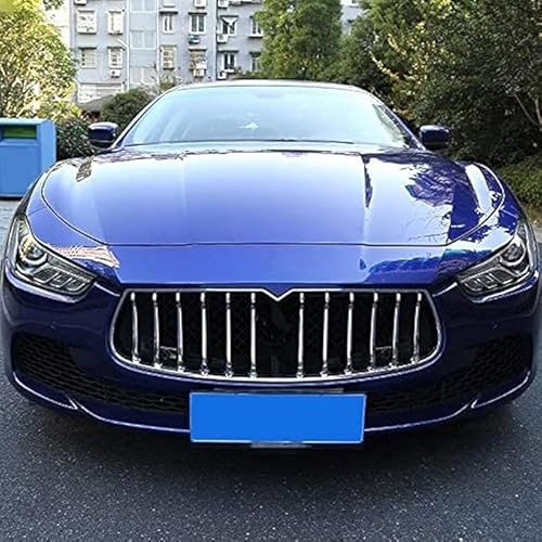 Auto Kühlergrill für Maserati Ghibli 2014 2015 2016 2017, Grill Schwarz Glänzend Doppel-Lamellen Grill Front Doppel Rippen Grill Kühlergrill Links Rech von HCELET